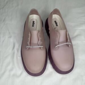 Melissa Pink Lace Up Vegan Shoes Size 9 NWOB Made in Brazil Waterproof, unique